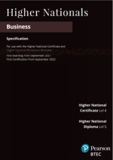 BTEC Higher Nationals Certificate in Business: Specification