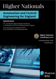 Automation and Control Engineering for England (2024) specification
