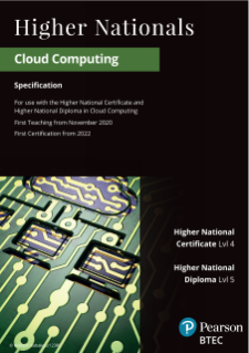 BTEC Higher Nationals in Cloud Computing specification
