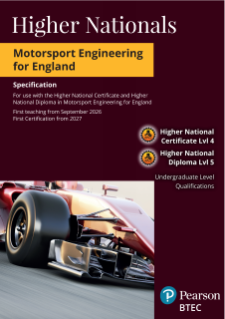 BTEC Higher Nationals im Motorsport Engineering for England: Specification