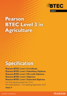 BTEC Level 3 Agriculture specification