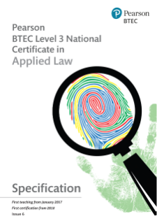 Pearson BTEC Level 3 National Certificate in Applied Law: Specification