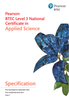 Pearson BTEC Level 3 National Certificate in Applied Science: Specification