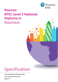 BTEC Level 3 Nationals Diploma in Business specification