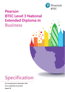 BTEC Level 3 Nationals Extended Diploma in Business specification