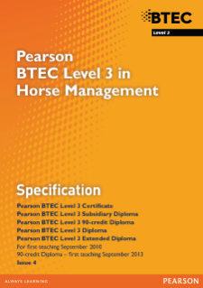 BTEC Level 3 Horse Management specification