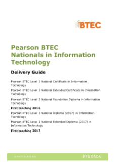 Delivery Guide - BTEC Nationals in IT