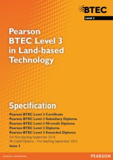 Pearson BTEC Level 3 Diploma in Land-based Technology