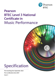 BTEC Nationals Music Certificate Spec