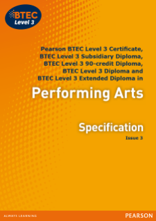 BTEC Level 3 Performing Arts specification
