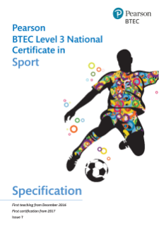 Pearson BTEC Level 3 National Certificate in Sport: Specification