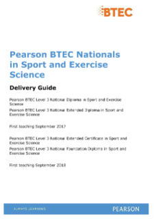 Delivery Guide - BTEC Nationals in Sport and Exercise Science