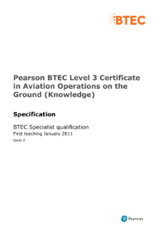 BTEC Level 2 Certificate in Aviation Operations on the Ground (Knowledge) specification