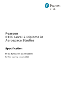 BTEC Level 2 Diploma in Aerospace Studies specification
