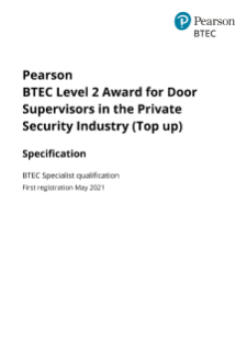 Specification - Door Supervisors in the Private Security Industry Top-up
