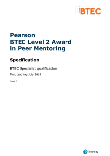 BTEC Level 2 Award in Peer Mentoring specification