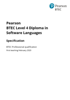 BTEC Specialist and Professional Software Languages (L4) specification
