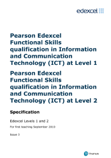  Pearson Edexcel Functional Skills in Mathematics Level 1 and 2 - specification