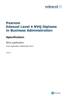 Edexcel Level 4 NVQ Diploma in Business Administration specification