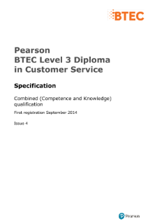 Specification - BTEC Level 3 Diploma in Customer Service