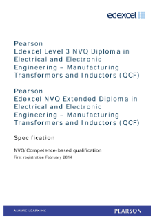 Competence-based qualification in Electrical and Electronic Engineering - Manufacturing Transformers and Inductors (L3) specification
