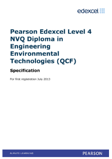 Specification - NVQ Level 4 Diploma in Engineering Environmental Technologies