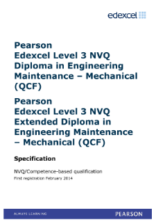 Competence-based qualification in Engineering Maintenance - Mechanical (L3) specification