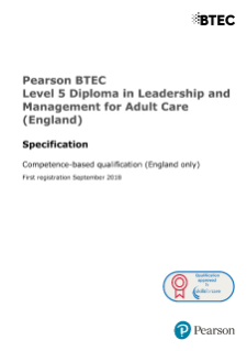 Level 5 Diploma in Leadership and Management for Adult Care (England)