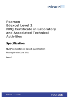 Specification - Level 2 NVQ Certificate in Laboratory and Associated Technical Activities
