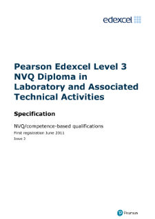 Specification - Issue 3,Edexcel NVQ/competence-based qualifications