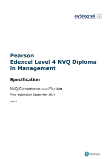 Pearson Edexcel Level 4 NVQ Diploma in Management (QCF)