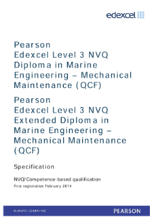 Competence-based qualification in Marine Engineering - Mechanical Maintenance (L3) specification