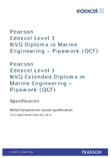 Competence-based qualification in Marine Engineering - Pipework (L3) specification