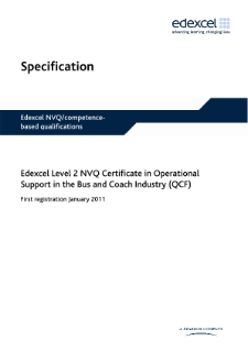 NVQ Certificate in Operational Support in the Bus and Coach Industry (L2) specification