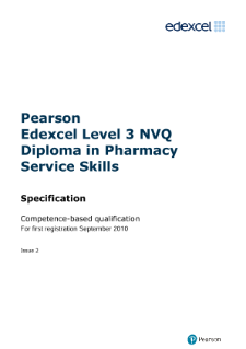 NVQ Diploma in Pharmacy Service Skills (L3) specification
