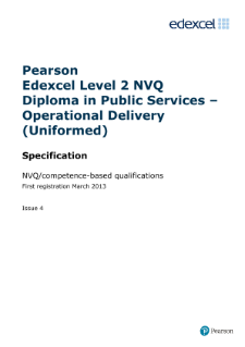 Competence-based qualification n Public Services - Operational Delivery (Uniformed) (L2) specification
