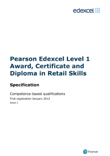Competence-based qualification in Retail Skills (L2) specification