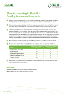 Blended Learning in First Aid Quality Assurance Standards