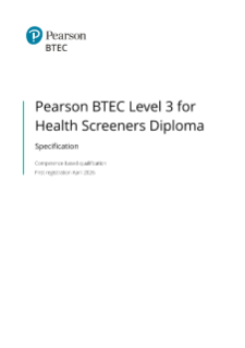 BTEC Health Screeners Diploma specification