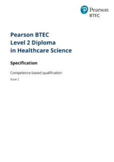 Pearson BTEC Level 2 Diploma in Healthcare Science