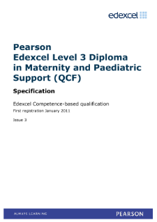 Competence-based qualification in Paediatric Support (L3) speciification