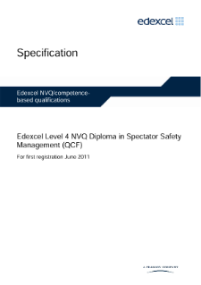 Level 4 NVQ Diploma in Spectator Safety Management (QCF) specification