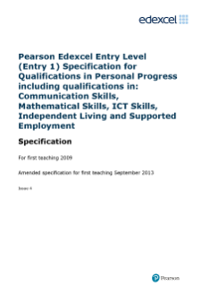 Edexcel Award in Skills for Supported Employment 