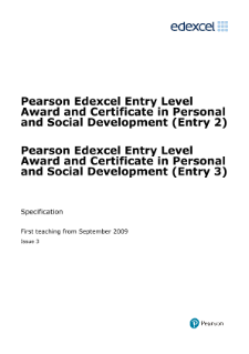 Edexcel Award in Personal and Social Development 