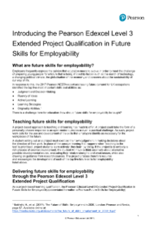 Introducing the Pearson Edexcel Level 3 Extended Project Qualification in Future Skills for Employability
