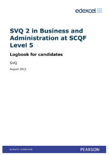 Business and Administration at SCQF Level 5 logbook