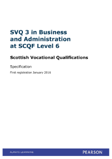 Business and Administration at SCQF Level 6 specification