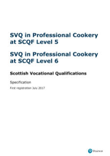 SVQ in Professional Cookery at SCQF Level 6 specification