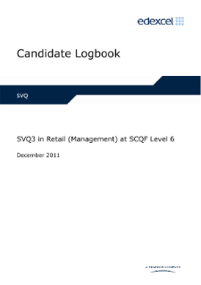 SVQ 3 in Retail (Management) at SCQF Level 6 logbook