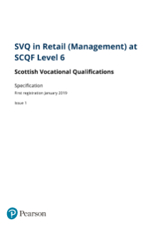 Pearson SVQ in Retail Management at SCQF Level 6 - Specification